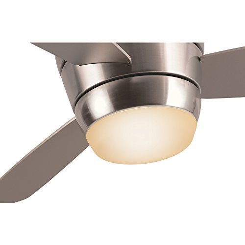 Harbor Breeze Mazon 44-in Brushed Nickel Flush Mount Indoor Ceiling Fan with Light Kit and Remote (3-Blade) For Cheap