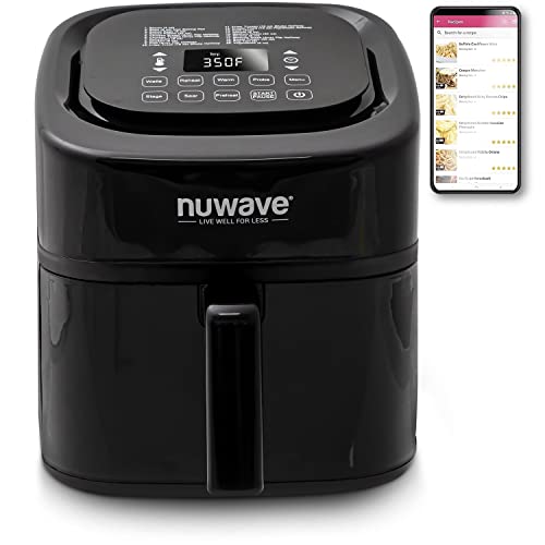 NuWave 8QT Brio 6-in-1 Digital Air Fryer with Integrated Digital Temperature Probe, 100 Touch & Go Menu Presets, Convenient Sear, Reheat & Warm Buttons & Adjustable Wattage Control Online Sale