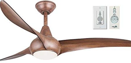 Minka-Aire F844-DK Light Wave 52  Ceiling Fan, Distressed Koa with Remote and Wall Control Bundle For Sale