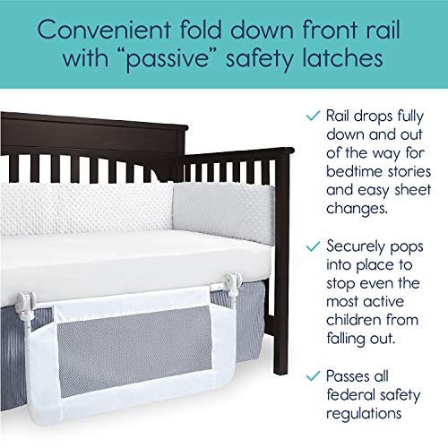 hiccapop Convertible Crib Bed Rail for Toddlers | Crib Rail Guard, Toddler Bed Rail for Crib | Baby Bed Rail Guard with Reinforced Anchor Safety Supply