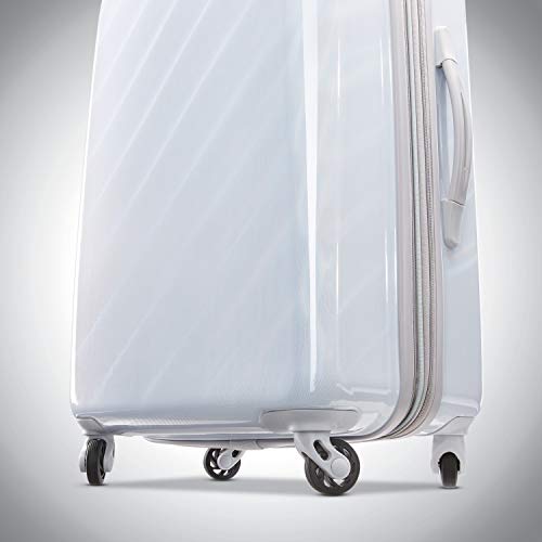 American Tourister Moonlight Hardside Expandable Luggage with Spinner Wheels, Iridescent White, Carry-On 21-Inch Fashion